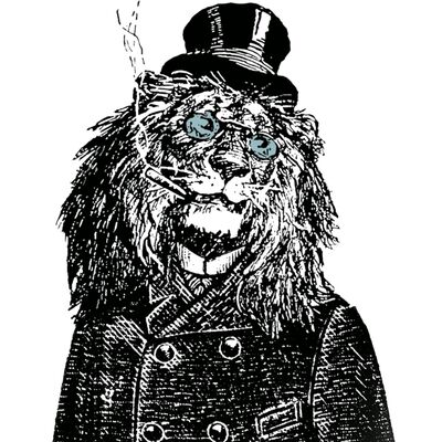 Sir Lion Head Blue Glasses Thumbnail