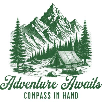 Adventure Awaits, Compass In Hand - compass hiking. Thumbnail